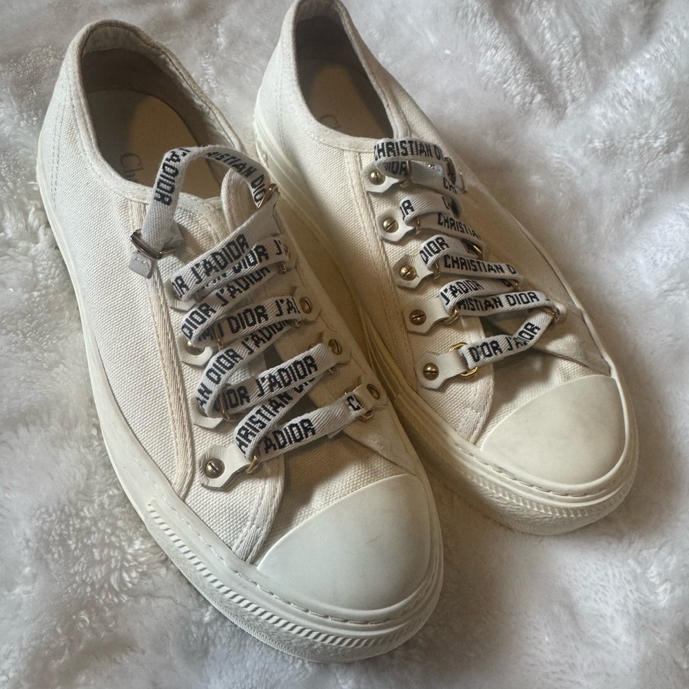 Dior Off-White Walk’N’Dior Canvas Sneakers Sz 36 1/2 (6 1/2)